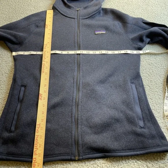Patagonia Better Sweater Hoody Fleece Jacket womens Large Navy Blue Full Zip - Picture 9 of 12